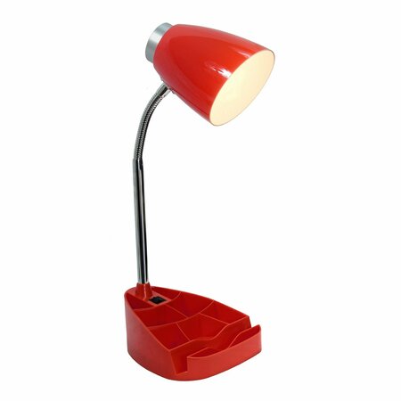 Creekwood Home 18.5-in. Flexible Gooseneck Organizer Desk Lamp with Phone/iPad/Tablet Stand, Red CWD-1001-RE